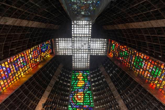 Metropolitan Cathedral modern architecture building in Rio Rio de Janeiro, State of Rio de Janeiro, Brazil R_GNUJ24022040-1353556-01 EDITORIAL USE ONLY