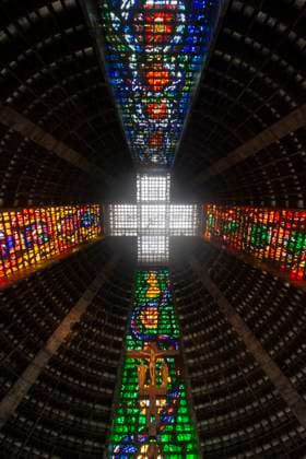 Creative Highlights World Metropolitan Cathedral modern architecture building in Rio Rio de Janeiro, State of Rio de Janeiro, Brazil R_GNUJ24022040-1353559-01 EDITORIAL USE ONLY