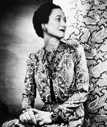 DUCHESS OF WINDSOR (1896-1986). Née Bessie Wallis Warfield. Photographed by Louise Dahl-Wolfe in 1947, wearing a paisley pattern dress designed by Mainbocher.  Copyright: xGRANGERx xGRANGERx 0126661