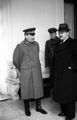 1945 Yalta Conference 5704071 04.02.1945 Soviet leader Marshal of the Soviet Union Joseph Stalin and Foreign Miinster of the USSR Vyacherslav Molotov at the Yalta (Crimea) Conference of the leaders of the USSR, the USA and the UK in Livadia Palace, 4-11 February, 1945. Viktor Yalta Republic of Crimea Russia  Copyright: xViktorx