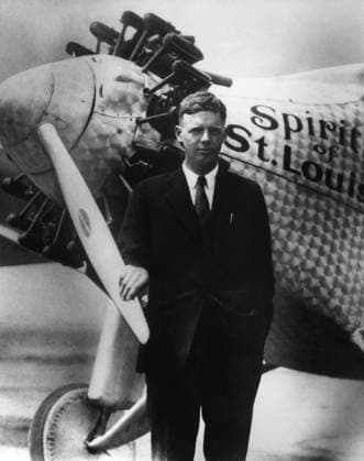 CHARLES A. LINDBERGH (1902-1974). American aviator. Photographed with the Spirit of St. Louis in 1927, shortly before his historic solo transatlantic flight.  Copyright: xGRANGERx xGRANGERx 0169707