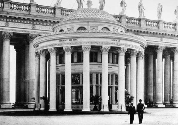 COLUMBIAN EXPOSITION, 1893. A Chocolate Pavilion at the Columbian Exposition in Chicago, Illinois, 1893.  Copyright: xGRANGERx xGRANGERx 0172754