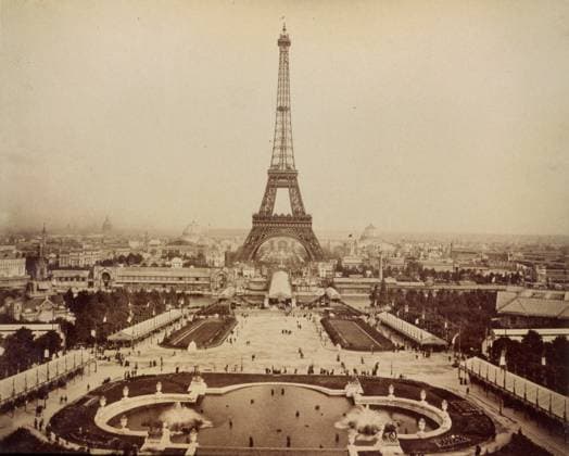 PARIS: EIFFEL TOWER, 1889. A view of the Eiffel Tower during the Universal Exposition of 1889 in Paris, France. Photograph, 1889.  Copyright: xGRANGERx xGRANGERx 0174855