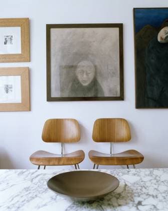 Pair of Eames chairs below artworks Pair of Eames chairs below artworks, Credit:Andrew Wood Avalon 0538044995