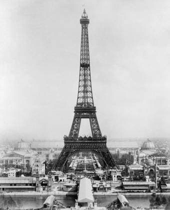 PARIS: EIFFEL TOWER, 1889. A view of the Eiffel Tower and the exhibition buildings on the Champ de Mars during the Exposition Universelle of 1889 in Paris, France. Photograph, 1889.  Copyright: xGRANGERx xGRANGERx 0264445