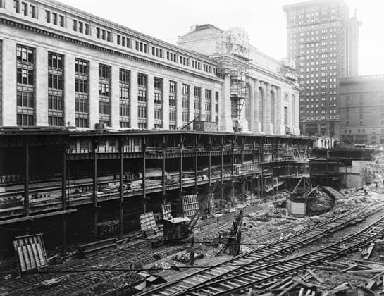 GRAND CENTRAL TERMINAL. Construction on Grand Central Terminal in New York City. Photograph, c1908.  Copyright: xGRANGERx xGRANGERx 0370235