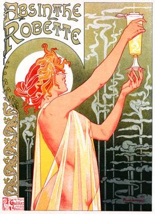 POSTER: ABSINTHE, 1896. Poster advertising Absinthe Robette. Lithograph after Henri Privat-Livemont, 1896.  Copyright: xGRANGERx xGRANGERx 0527836