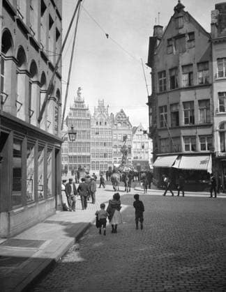 BRUSSELS, c1910. A street leading to Grote Markt, the central square in Brussels, Belgium. Photograph by Arnold Genthe, c1910.  Copyright: xGRANGERx xGRANGERx 0528403