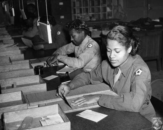 WWII: WOMEN S ARMY CORPS. Members of the United States Women s Army Corps identifying incorrectly addressed mail for soldiers at Camp Breckinridge in Kentucky. Photograph, 1943.  Copyright: xGRANGERx xGRANGERx 0528500