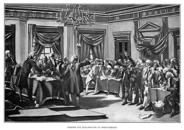 DECLARATION OF INDEPENDENCE. The signing of the Declaration of Independence in Congress, July 1776. Engraving, c1890.  Copyright: xGRANGERx xGRANGERx 0619948