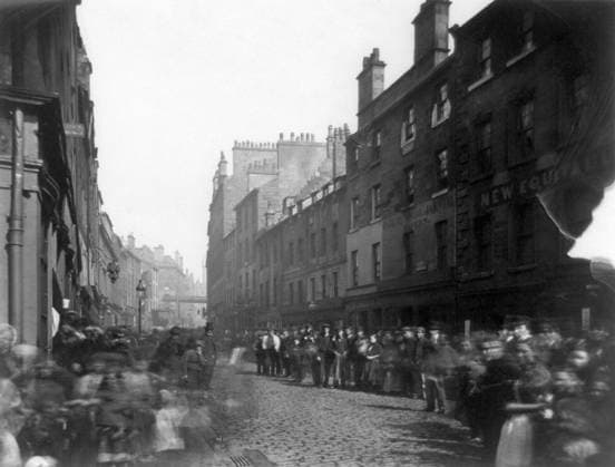 SCOTLAND: GLASGOW, c1878. Crowded street in Glasgow, Scotland. Photograph by Thomas Annan, c1878.  Copyright: xGRANGERx xGRANGERx 0621748