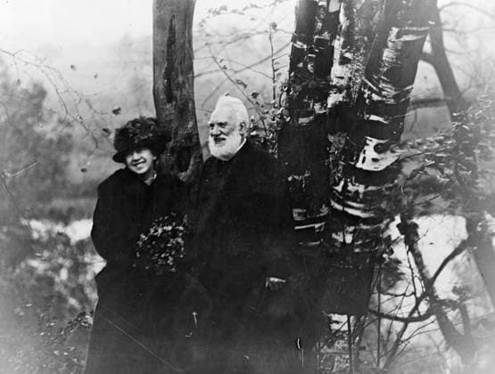 ALEXANDER GRAHAM BELL (1847-1922). American (Scottish-born) teacher and inventor. With his wife Mabel. Photograph, c1917.  Copyright: xGRANGERx xGRANGERx 0622083