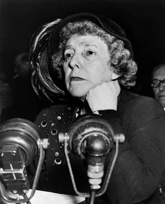 DOROTHY KENYON (1888-1972). American lawyer, judge, feminist, and political activist. Kenyon testifying before the Senate Foreign Relations subcommittee, answering accusations of Joseph McCarthy that she lent her home to communist organizations. Photograph, 1950.  Copyright: xGRANGERx xGRANGERx 0635849