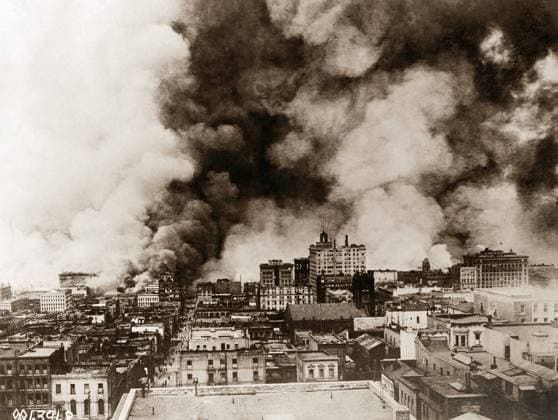 SAN FRANCISCO EARTHQUAKE. View of the city in flames following the San Francisco earthquake on April 18 1906.  Copyright: xGRANGERx xGRANGERx 0642979