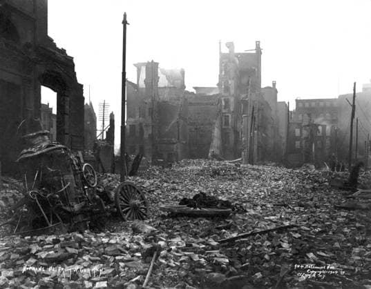 BALTIMORE: FIRE, c1904. Wreckage from the Great Baltimore Fire, 7 and 8 February 1904. View from Hopkins Place from West German. Photograph, c1904.  Copyright: xGRANGERx xGRANGERx 0645383