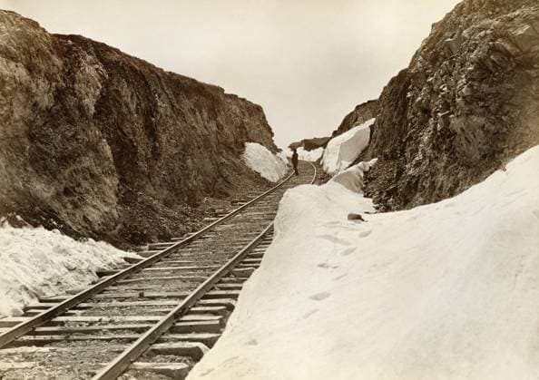 WYOMING: HALL S CUT, 1869. Union Pacific Railroad tracks at Hall s Cut, Sherman Station, Wyoming. Photograph by Andrew Joseph Russell, 1869.  Copyright: xGRANGERx xGRANGERx 0652828