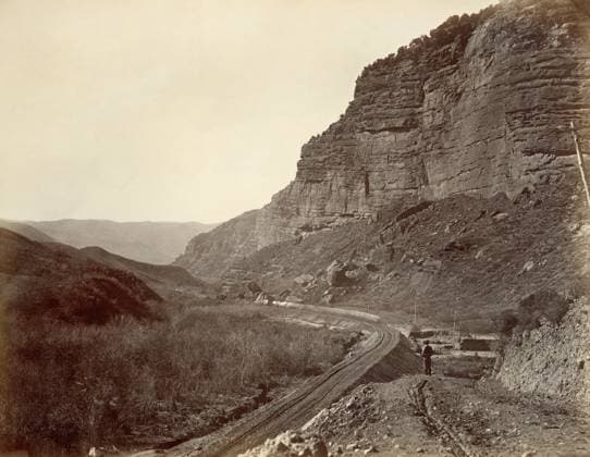UTAH: ECHO CANYON, 1869. Looking down Echo Canyon from Death s Rock, Utah. Photograph by Andrew Joseph Russell, 1869.  Copyright: xGRANGERx xGRANGERx 0652835