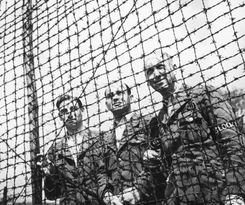 CONCENTRATION CAMP, 1945. The liberation of Camp Amersfoort in the Netherlands. Photograph, May 1945.  Copyright: xGRANGERx xGRANGERx 0908408