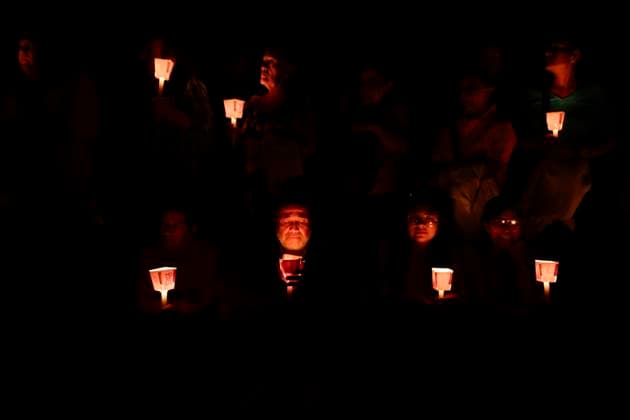 March 29, 2024, Morelia, Michoacan, Mexico: Tourists who attended Morelia, Michoacan carrying candles in their hands during the procession of silence derived from the celebrations of Holy Week in Mexico, the tour took place this Friday afternoon, passing through main avenues of the city. Morelia Mexico - ZUMAs310 20240329_zip_s310_008 Copyright: xLuisxExSalgadox