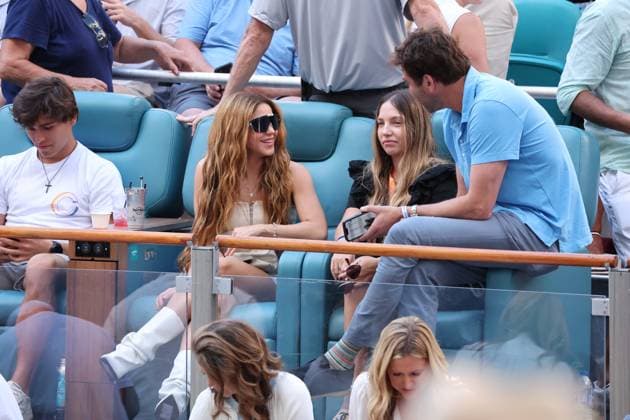 MIAMI GARDENS, FLORIDA - MARCH 31: Colombian Singer Shakira watches courtside Jannik Sinner from Italy defeat Grigor Dimitrov from Bulgaria in the men s single finals of 2024 Miami Open at Hard Rock Stadium on March 31, 2024 in Miami Gardens, Florida....People: Shakira Miami Gardens United States Of America - ZUMAs214 20240331_aba_s214_099 Copyright: xSMGx