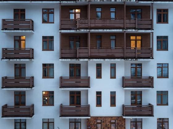 Facade with wooden balconies Hotel 28 Rosa Khutor in the morning of Sochi 01 24 2019 Facade with wooden balconies Hotel 28 Rosa Khutor in the morning of Sochi 01 24 2019 Copyright: xZoonar.com EvgeniixLashchenovx 15020783