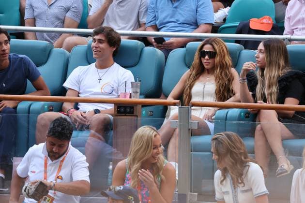 MIAMI GARDENS, FLORIDA - MARCH 31: Shakira watches from the VIP Suites Jannik Sinner from Italy defeat Grigor Dimitrov from Bulgaria in the men s single finals of 2024 Miami Open at Hard Rock Stadium on March 31, 2024 in Miami Gardens, Florida. Credit hoo-me.com MediaPunch Copyright: xmpi122x