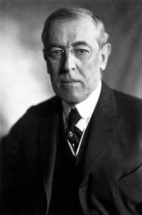 USA: Woodrow Wilson (1856-1924), 28th President of the United States (1913-1921), 1919 Thomas Woodrow Wilson (December 28, 1856 February 3, 1924) was the 28th President of the United States from 1913 to 1921 and leader of the Progressive Movement. A Southerner with a PhD in political science, he served as President of Princeton University from 1902 to 1910. He was Governor of New Jersey from 1911 to 1913, and led his Democratic Party to win control of both the White House and Congress in 1912.<br ><br > A devoted Presbyterian, Wilson infused a profound sense of moralism into his internationalism, now referred to as Wilsonian a contentious position in American foreign policy which obligates the United States to promote global democr Copyright: xHarrisx&xEwingxPicturesxFromxHistoryx
