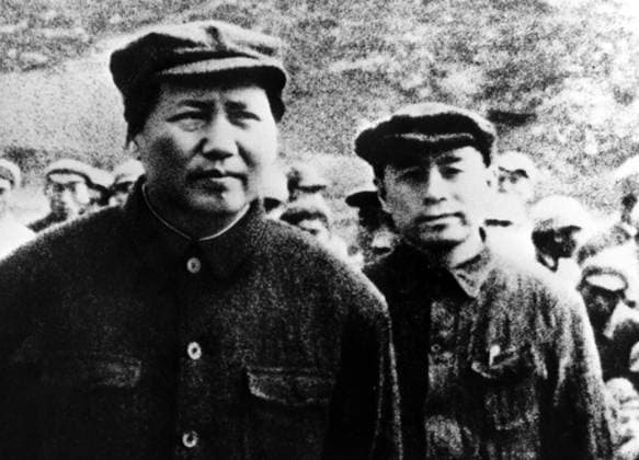 China: Mao Zedong and Zhou Enlai during the Long March, c. 1935 The Long March was a military retreat undertaken by the Red Army of the Communist Party of China, the forerunner of the People s Liberation Army, to evade the pursuit of the Kuomintang (KMT or Chinese Nationalist Party) army. There was not one Long March, but a series of marches, as various Communist armies in the south escaped to the north and west.<br ><br > The most well known is the march from Jiangxi province which began in October 1934. The First Front Army of the Chinese Soviet Republic, led by an inexperienced military commission, was on the brink of annihilation by Generalissimo Chiang Kai-shek s troops in their stronghold in Jiangxi province. The Communists, under th Copyright: xxPicturesxFromxHistoryx