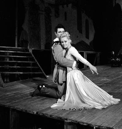 BELYAVSKY KONYUKHOVA 59913 01.11.1971 Actor Alexander Belyavsky (left) as Laurencio and actress Tatiana Konyukhova (right) as Finea in theatrical staging of Lope de Vega s comedy La Dama Boba (An Idiot) by Moscow theatre studio Galina Kmit Sputnik Moscow Russia  Copyright: xGalinaxKmitx