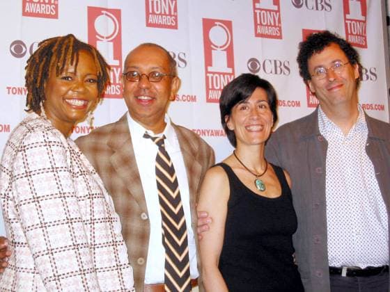TONY AWARDS NOMINEES PRESS RECEPTION NY TONYA PINKINS, GEORGE C. WOLFE, JEANINE TESORI AND TONY KUSHNER AT THE TONY AWARDS NOMINEES PRESS RECEPTION. MILLENNIUM HOTEL. NEW YORK CITY. 12 MAY 2004. PICTURES, Credit:Aubrey Reuben Avalon 0542991335