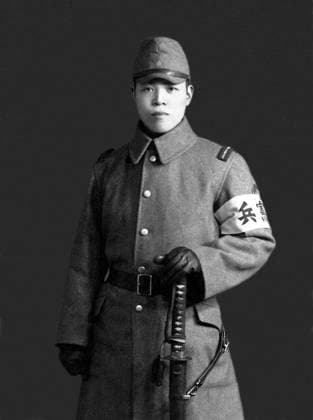 Japan: A member of the Kempeitai secret police wearing the Kenhei military police armband, c. late 1930s The Kempeitai ( Military Police Corps ) was the military police arm of the Imperial Japanese Army from 1881 to 1945. It was not a conventional military police, but more of a secret police, akin to Nazi Germany s Gestapo.<br ><br > While it was institutionally part of the Imperial Japanese Army, it also discharged the functions of the military police for the Imperial Japanese Navy under the direction of the Admiralty Minister (although the IJN had its own much smaller Tokkeitai), those of the executive police under the direction of the Interior Minister, and those of the judicial police under the direction of the Justice Minister.<br ><b Copyright: xxPicturesxFromxHistoryx