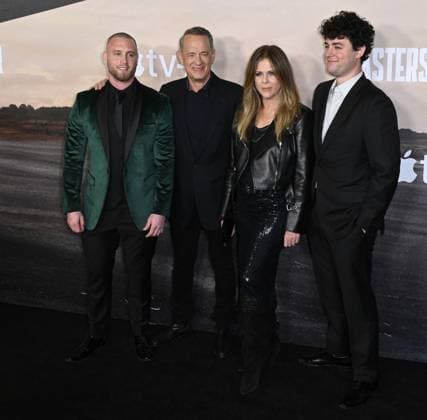 Masters of the Air Premiere - Los Angeles, USA LOS ANGELES, USA. January 10, 2024: Chet Hanks, Tom Hanks, Rita Wilson & Truman Hanks at the premiere for AppleTV™s Masters of the Air at the Mann Village Theatre. Los Angeles CA USA  Copyright: xPaulxSmith Featureflashx