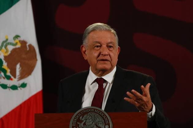 April 3, 2024, Mexico City, Mexico: MexicoÃ¢â‚¬â ¢s President, Andres Manuel Lopez Obrador, gesticulates while answering to media during a briefing conference at National Palace. on April 3, 2024 in Mexico City, Mexico. Mexico City Mexico - ZUMAe321 20240403_zia_e321_006 Copyright: xCarlosxSantiagox