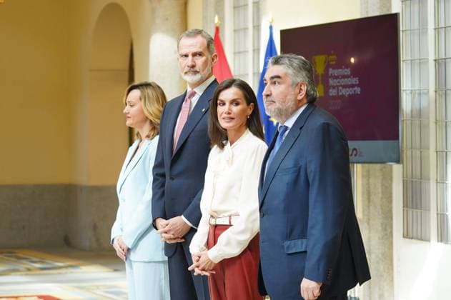 Spanish King Felipe VI and Queen Letizia Ortiz during National Sports awards in Madrid on Thursday, 04 April 2024. Cordon Press 