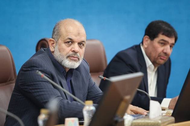Meeting of governors of the country 9 10 2023 - TEHRAN: First Vice President Mohammad Mokhbar and Interior Minister Ahmad Vahidi are seen at the meeting of governors of the country in the hall of the Ministry of Interior.Photo: Sara Abdollahi Borna News AKSONLINE IR Copyright: xSaraxAbdollahixx xBornaxNewsx Iran Image IranImages-37978-borna-news-3393717266-source