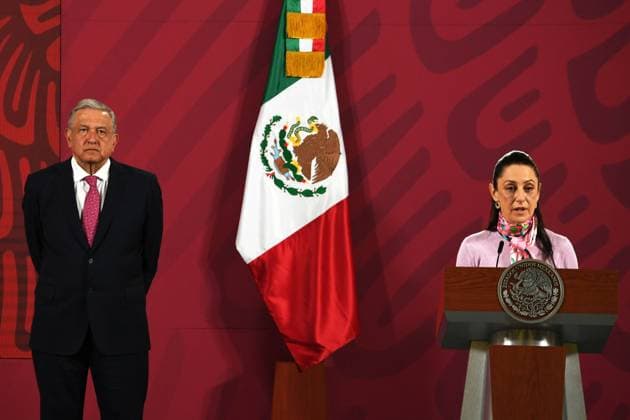 EUM20200930POL09.JPG CIUDAD DE MÉXICO. Presidency Presidencia AMLO.- 30 de septiembre de 2020. Claudia Sheinbaum, jefa de Gobierno de la Ciudad de México, durante la conferencia matutina del presidente Andrés Manuel López Obrador en Palacio Nacional. Foto: Agencia EL UNIVERSAL Hugo García EELG EDITORIAL USE ONLY