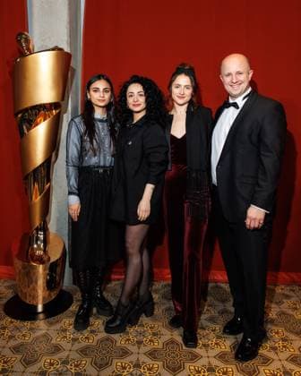 Die DEUTSCHE FILMAKADEMIE lädt zum Nominiertenabend des DEUTSCHEN FILMPREISES 2024 Bayan Layla, Milena Aboyan, Matthias Greving und Emina Smajic beim Lola Nominiertenabend des Deutschen Filmpreises 2024 in der Bar Brass am 13.04.2024 in Berlin. Copyright: xEventpressxKochanx