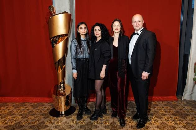 Die DEUTSCHE FILMAKADEMIE lädt zum Nominiertenabend des DEUTSCHEN FILMPREISES 2024 Bayan Layla, Milena Aboyan, Matthias Greving und Emina Smajic beim Lola Nominiertenabend des Deutschen Filmpreises 2024 in der Bar Brass am 13.04.2024 in Berlin. Copyright: xEventpressxKochanx