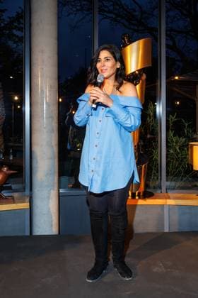Die DEUTSCHE FILMAKADEMIE lädt zum Nominiertenabend des DEUTSCHEN FILMPREISES 2024 Samira El Ouassil beim Lola Nominiertenabend des Deutschen Filmpreises 2024 in der Bar Brass am 13.04.2024 in Berlin. Copyright: xEventpressxKochanx