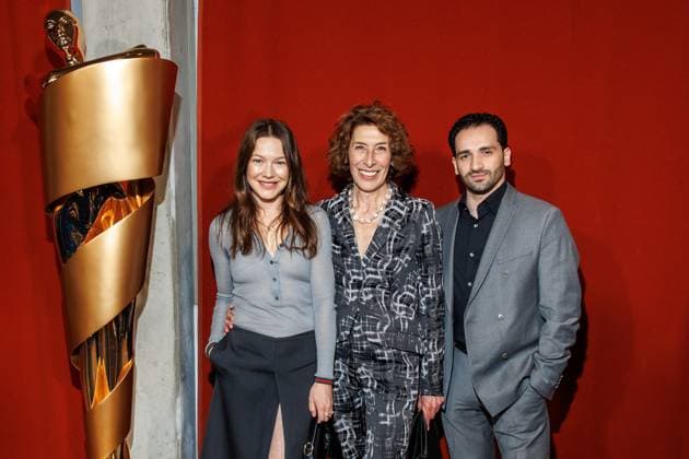Die DEUTSCHE FILMAKADEMIE lädt zum Nominiertenabend des DEUTSCHEN FILMPREISES 2024 Hannah Herzsprung, Adele Neuhauser und Hassan Akkouch beim Lola Nominiertenabend des Deutschen Filmpreises 2024 in der Bar Brass am 13.04.2024 in Berlin. Copyright: xEventpressxKochanx