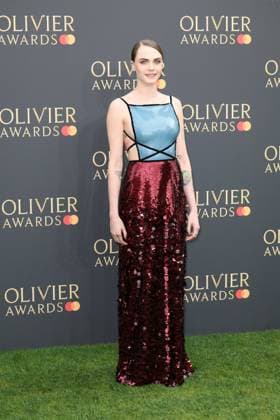 . 14 04 2024. London, United Kingdom. Cara Delevingne arriving at the Olivier Awards in London. xStephenxLockx xi-Imagesx IIM-25122-0019