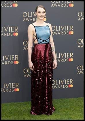 . 14 04 2024. London, United Kingdom. Cara Delevingne arriving at the Olivier Awards in London. xStephenxLockx xi-Imagesx IIM-25122-0035
