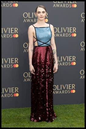 . 14 04 2024. London, United Kingdom. Cara Delevingne arriving at the Olivier Awards in London. xStephenxLockx xi-Imagesx IIM-25122-0036