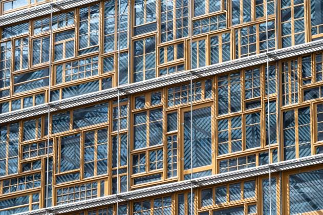 Creative Highlights World Brussels European Quarter, Belgium - April 13, 2024 - Abstract of the Justus Lipsius building, the Council of Europe