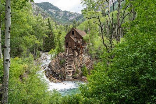 A scenic view of Crystal Mill, Colorado, USA 22844419 RECORD DATE NOT STATED
