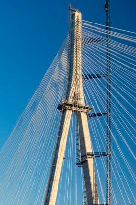 April 15, 2024, Detroit, Michigan, USA: Detroit, Michigan USA -15 April 2024 - Construction of the Gordie Howe International Bridge. The bridge will link Detroit with Windsor, Ontario across the Detroit River. Detroit USA - ZUMAw66_ 20240415_zaf_w66_005 Copyright: xJimxWestx