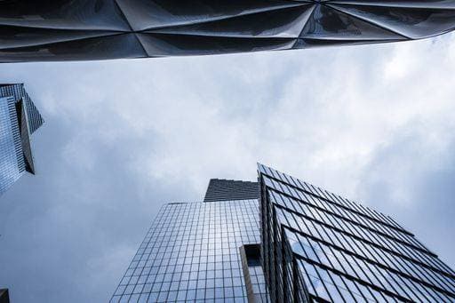 Creative Highlights World The modern office buildings in New York under a cloudy sky 24104289 RECORD DATE NOT STATED