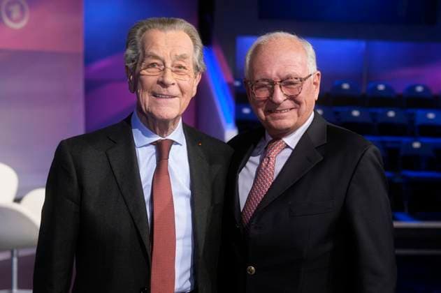 Franz Müntefering und Wolfgang Ischinger in der ARD-Talkshow maischberger im Studio Berlin Adlershof. Berlin, 16.04.2024 *** Franz Müntefering and Wolfgang Ischinger on the ARD talk show maischberger in Studio Berlin Adlershof Berlin, 16 04 2024 Foto:xT.xBartillax xFuturexImagex maischberger1604_4439