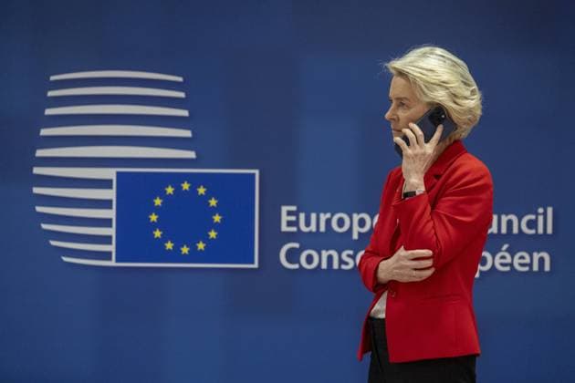News Themen der Woche KW16 News Bilder des Tages European Commission President Ursula Von der Leyen pictured during the first day of the European council summit, Wednesday 17 April 2024 in Brussels.  NICOLASxMAETERLINCK 91161542
