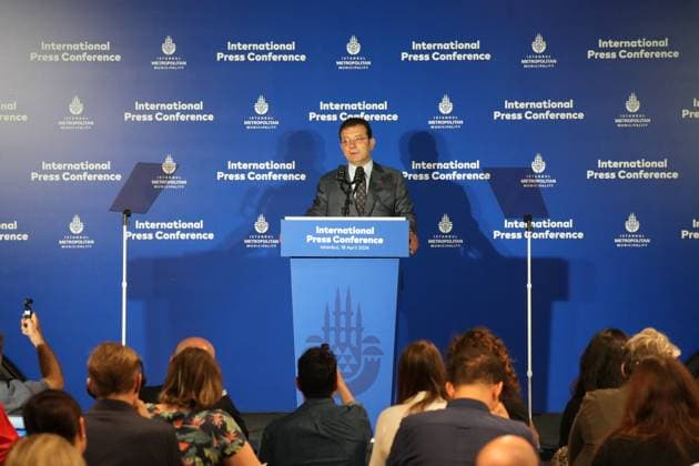 A press conference for the international media by newly elected Istanbul Mayor Ekrem Imamoglu, Istanbul, Turkey, April 18, 2024. (CTKxPhoto PavelxNemecek) CTKPhotoF202404180027301  CTKPhotoF202404180027301